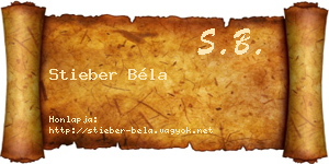 Stieber Béla névjegykártya